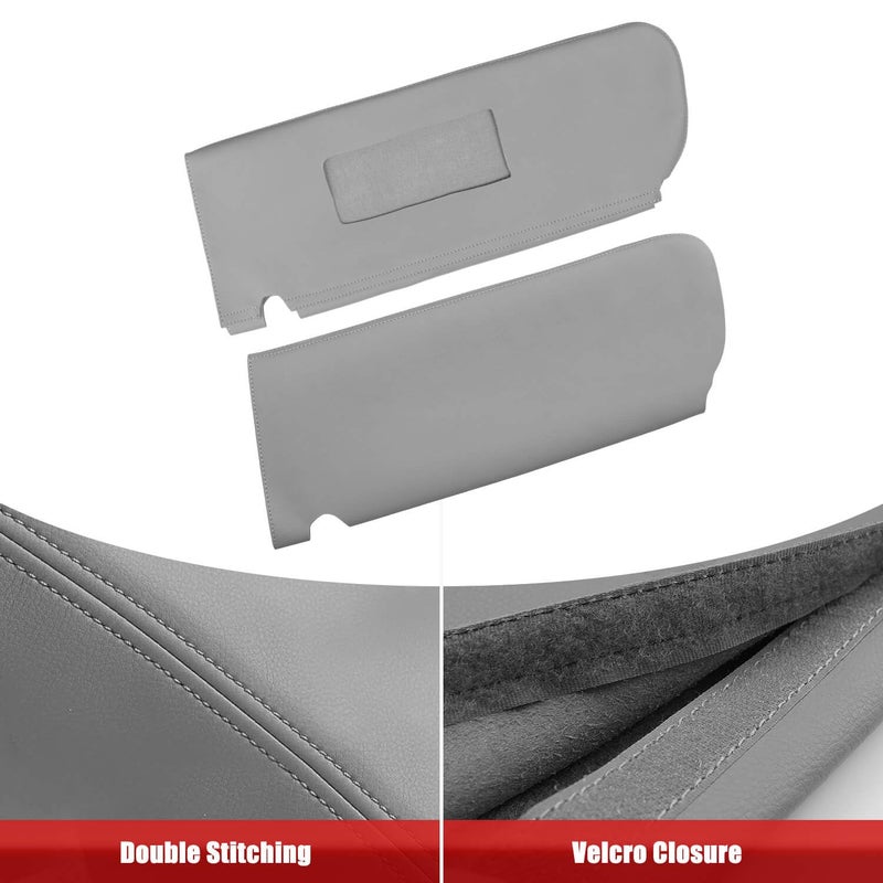 KBH Car Sun Visor Cover for Chevy Tahoe Suburban & GMC Yukon 1995 1996 1997 1998 1999, Left and Right Side Sunvisor Covering, Vinyl Leather Trim, Anti-Scratch, Gray - Image 3